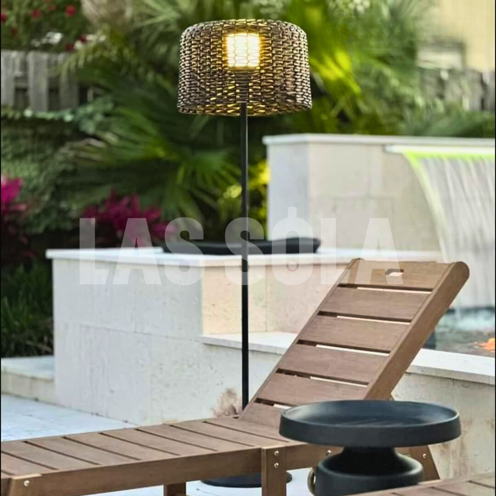 Ritta Waterproof Outdoor Floor Lamp, Rattan，Balcony/Terrace - Neutralighting