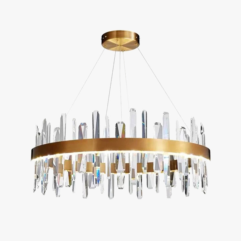 Kristy Modern Crystal Ring Chandelier Black&Gold - Neutralighting