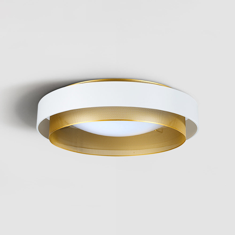 Arisha Modern Ring Metal/Acrylic Flush Mount Ceiling Light, White/Black - Neutralighting