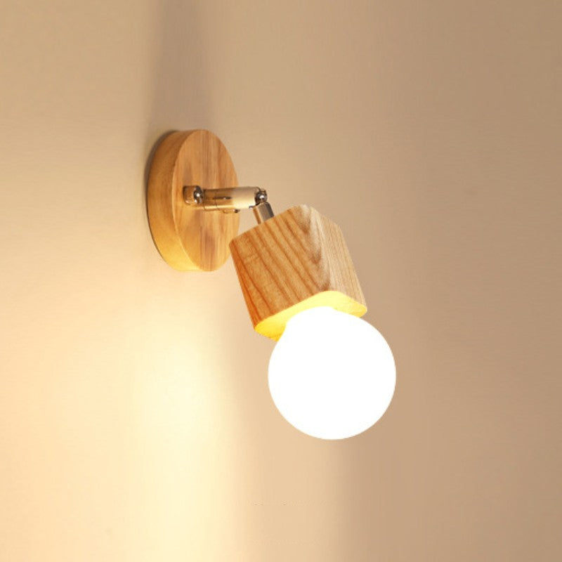 Muto Modern Square Globe Metal/Wood Wall Lamp, Vanity Light - Neutralighting