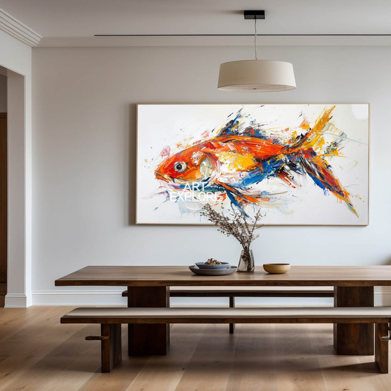 Splash‑Style Tropical Fish Oil Painting