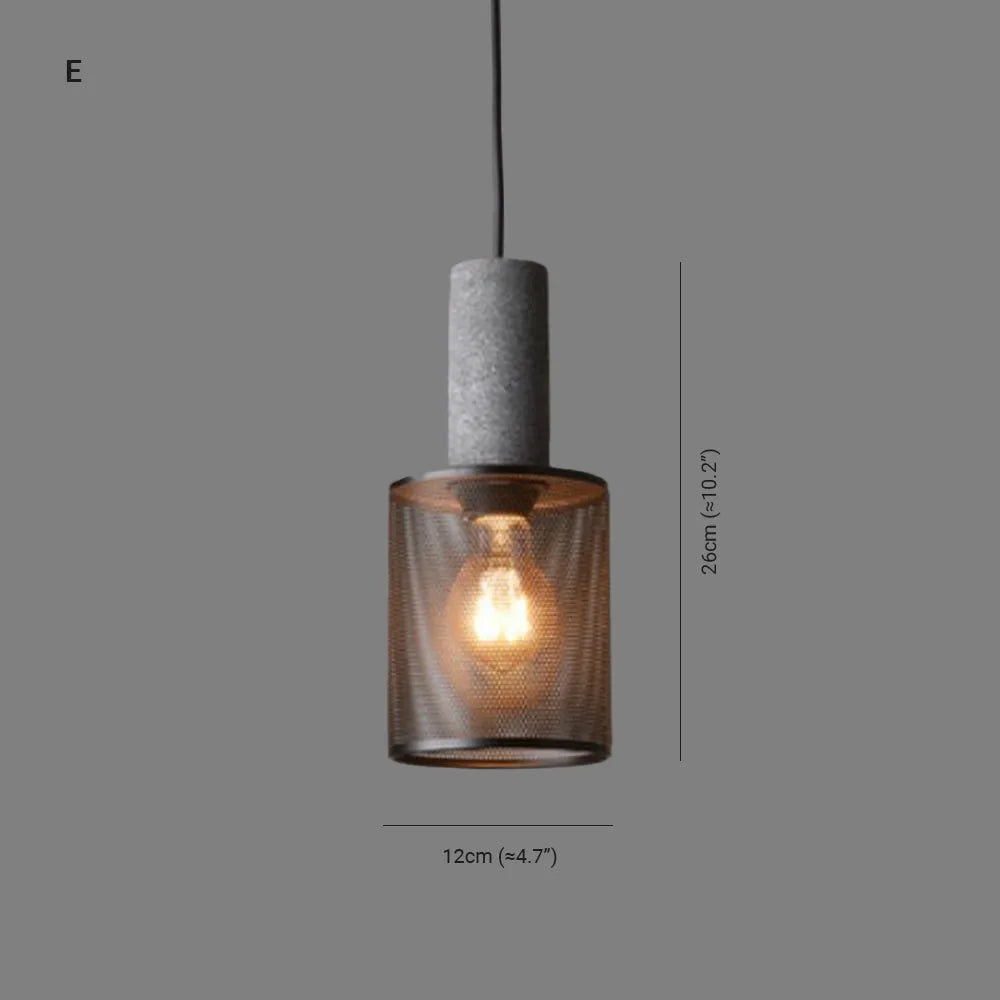 Xenith Industrial Cylindrical Pendant Light, Cement/Metal - Neutralighting