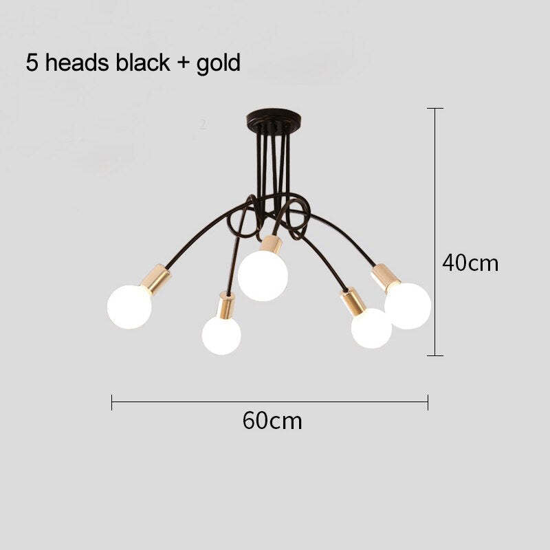 Arisha Modern Linear Curve Metal Ceiling Light, Dining Room/Living Room - Neutralighting