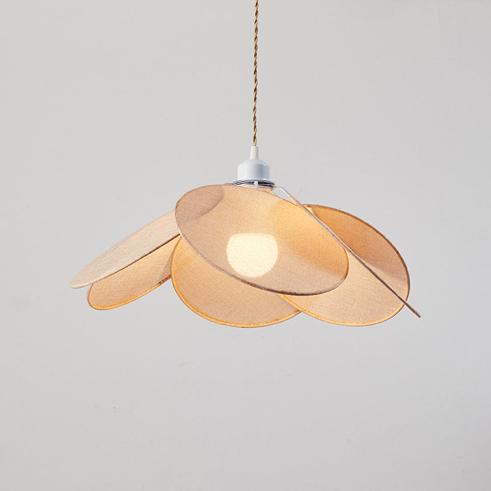 Ritta Minimalist Fabric Flower Pendant Light, Orange/Brown/Beige - Neutralighting