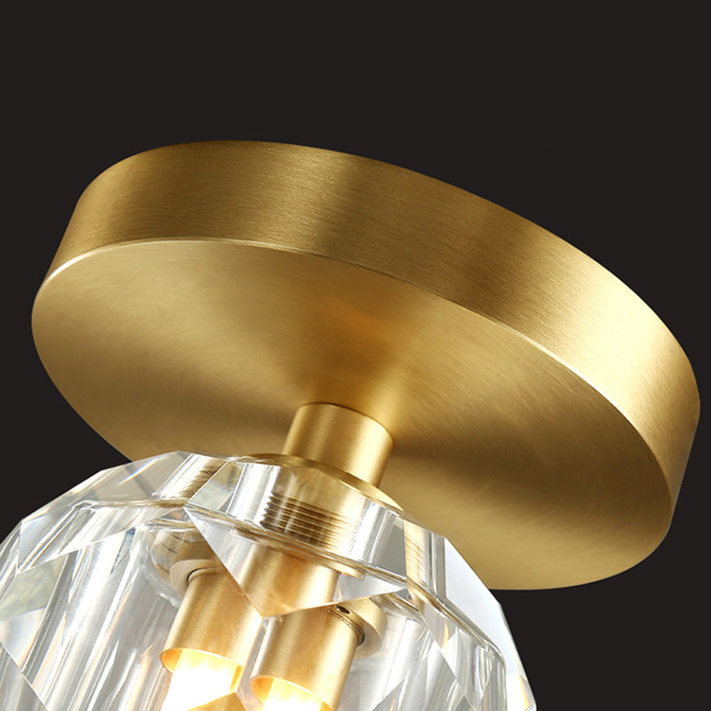 Kristy Luxury Diamond Metal/Acrylic Flush Mount Ceiling Light, Gold - Neutralighting