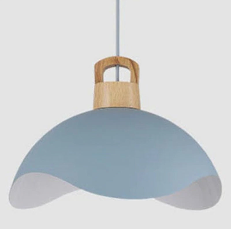 Valentina Colorful Shade Single Pendant Lights, Wood & Metal - Neutralighting