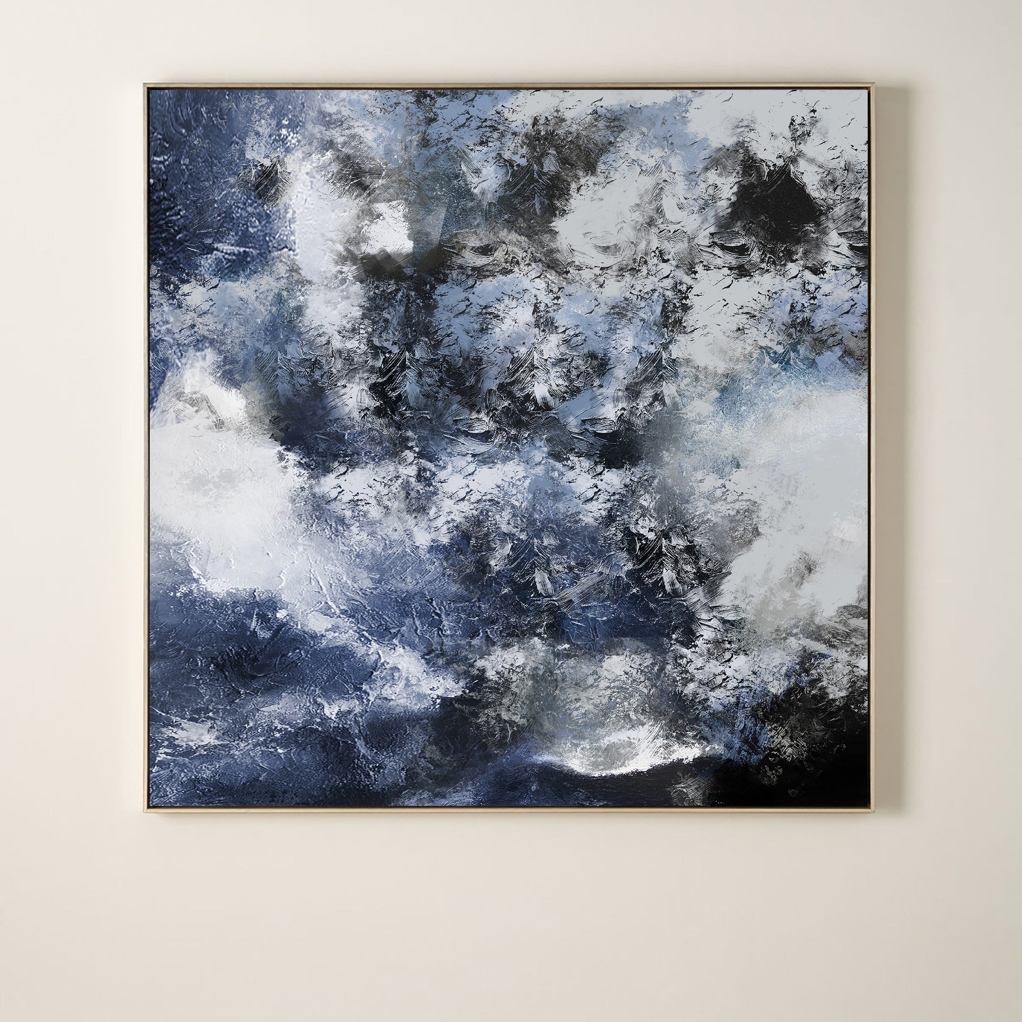 Blue Black Abstract Painting