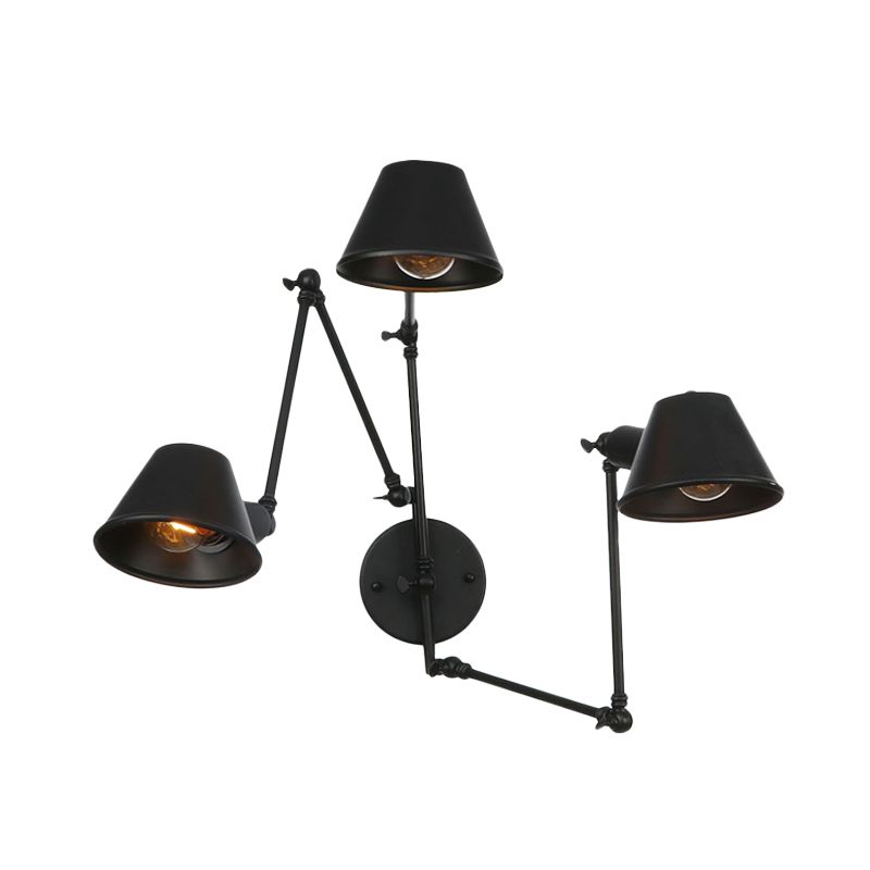 Epoch Vintage Adjustable Metal Wall Lamp, Black/Rust, Bedroom - Neutralighting