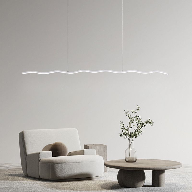 Arisha Wave Linear Pendant Light, Black/White - Neutralighting
