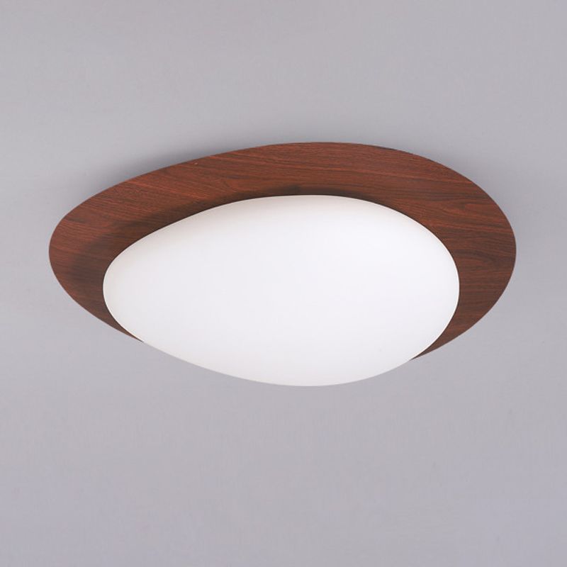 Arisha Flush Mount Ceiling Light Modern, Metal, Walnut/Natural - Neutralighting