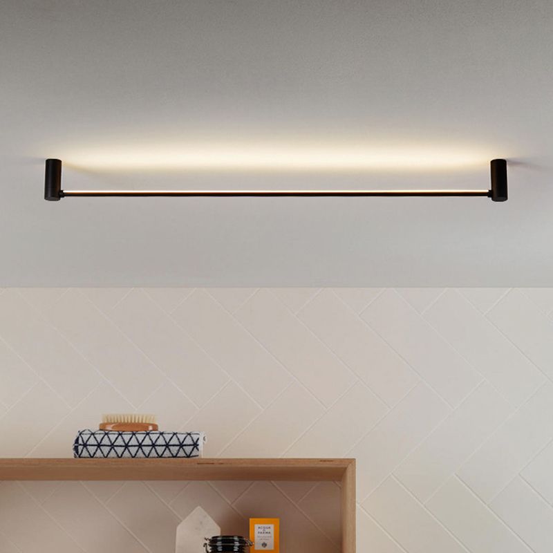 Arisha Minimalist Linear Flush Mount Ceiling Light, Black, Hallway - Neutralighting