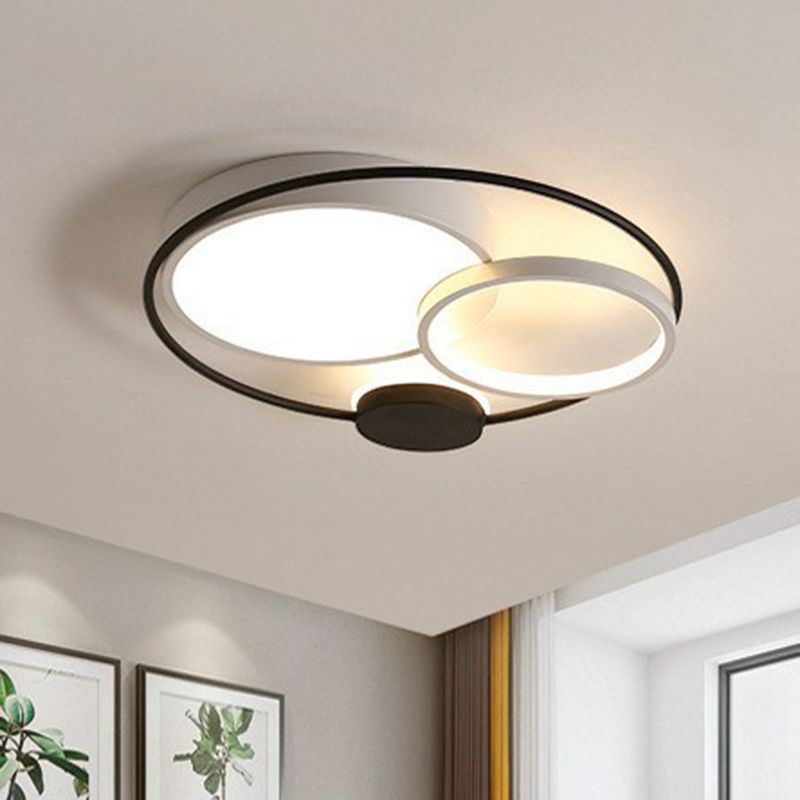 Arisha Modern Circular LED Flush Mount Ceiling Light, Black & White - Neutralighting
