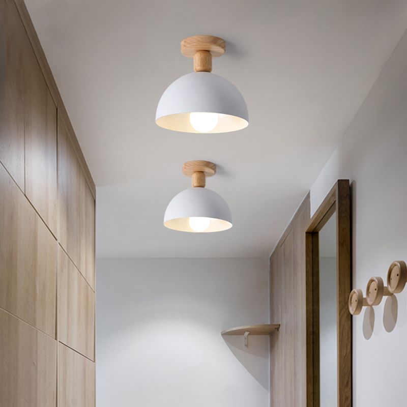 Muto Modern LED Wood Dome Ceiling Light - Neutralighting