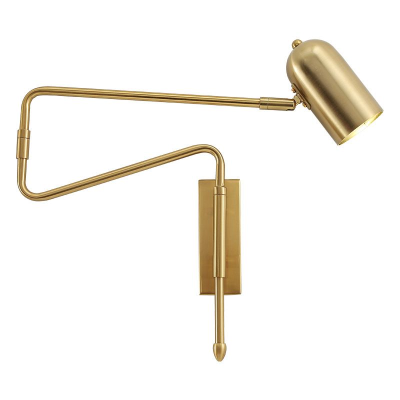 Aria Wall Lamp Modern, Metal Adjustable, Black/Gold, Study - Neutralighting