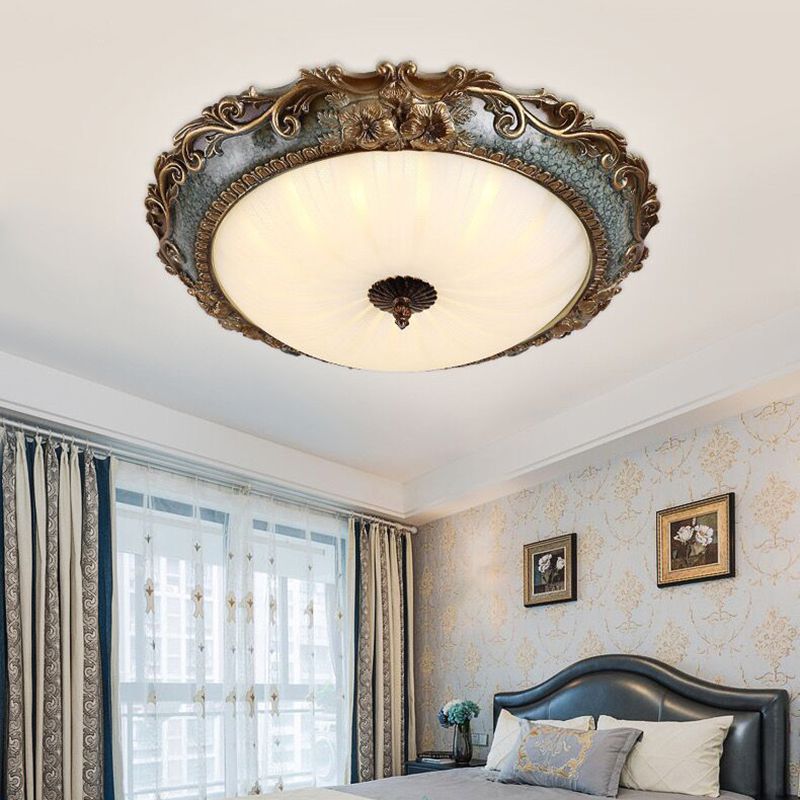 Tiffany Flush Mount Ceiling Light, Brass/Resin - Neutralighting