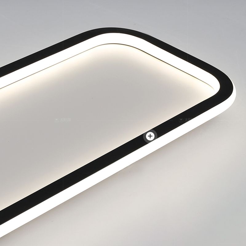 Arisha Minimalist Flush Mount Black Frame Rectangular Ceiling Light - Neutralighting