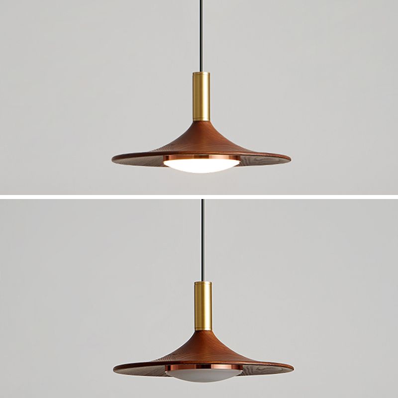 Arisha Rustic Cap-shaped Wooden Pendant Light, Natural Wood - Neutralighting