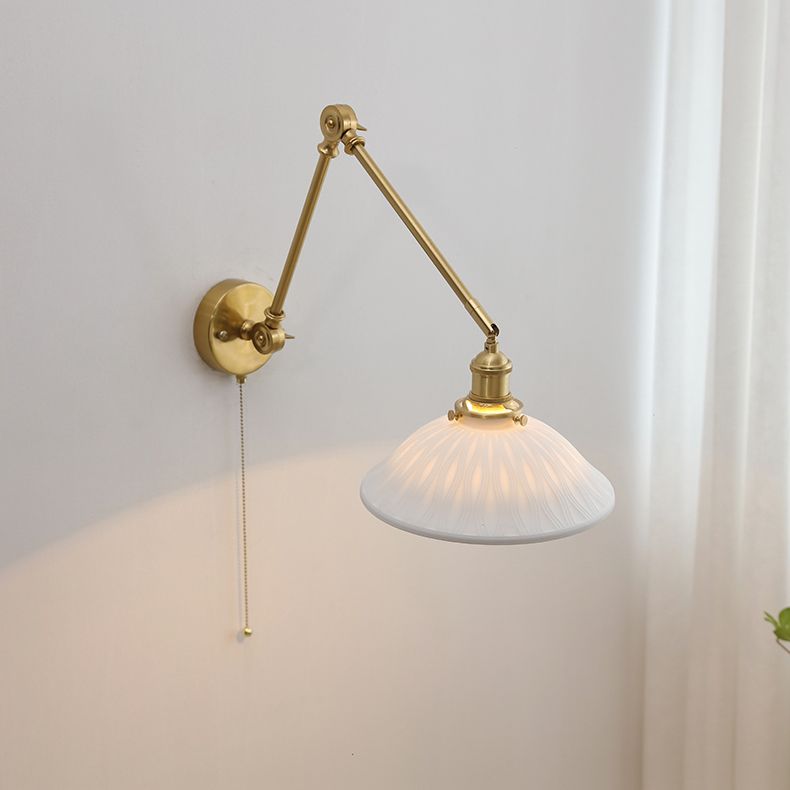Arisha Wall Lamp Modern Drum Ceramics Metal Adjustable, White - Neutralighting