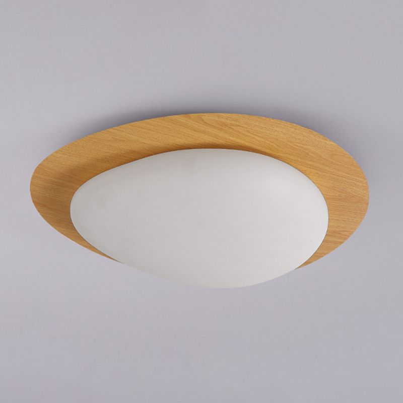 Arisha Flush Mount Ceiling Light Modern, Metal, Walnut/Natural - Neutralighting
