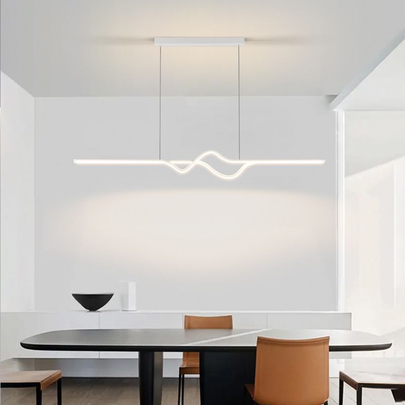 Arisha Modern Linear Metal Pendant Light, Black/White/Grey - Neutralighting