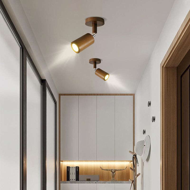 Muto Modern LED Adjustable Ceiling Spotlight, Wood - Neutralighting