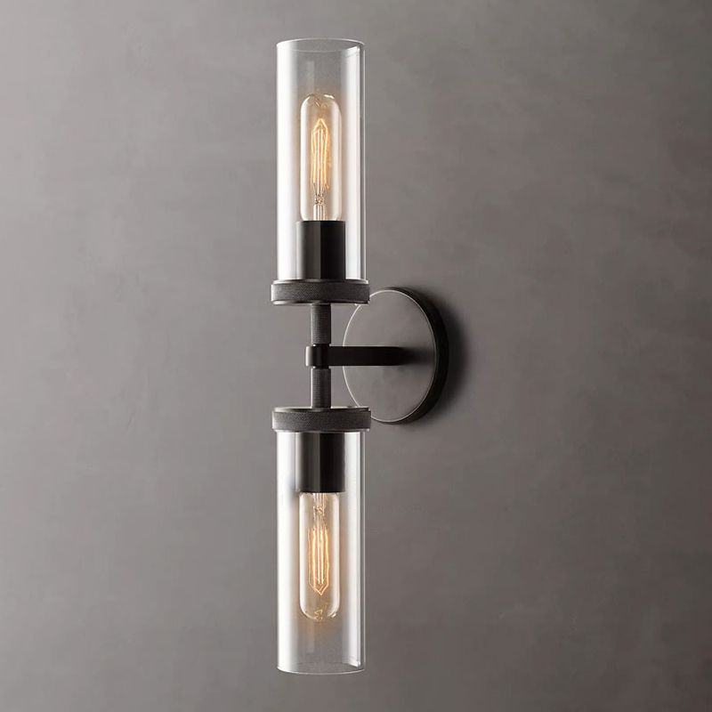 Arisha Modern Cylindrical Metal Led Wall Lamp, Black/Copper - Neutralighting