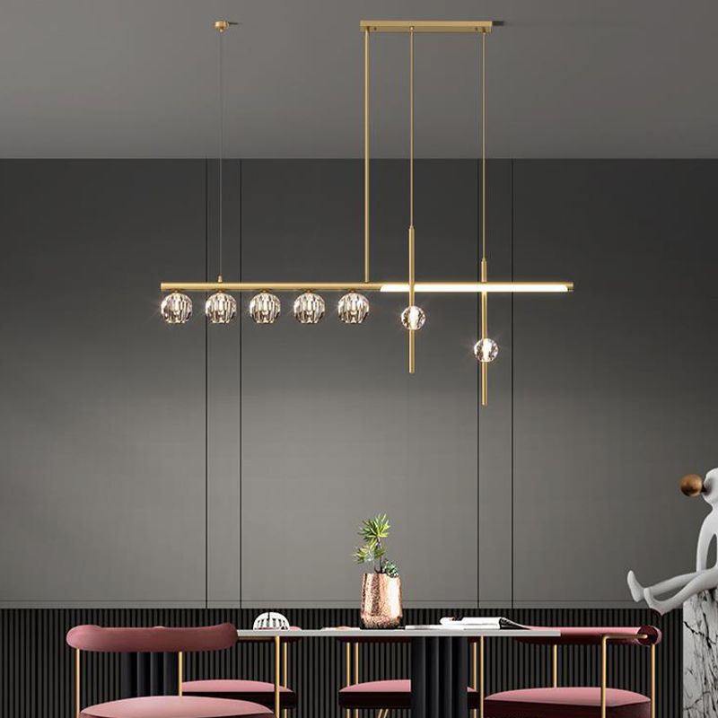 Kristy Metal & Crystal Pendant Light, Gold - Neutralighting