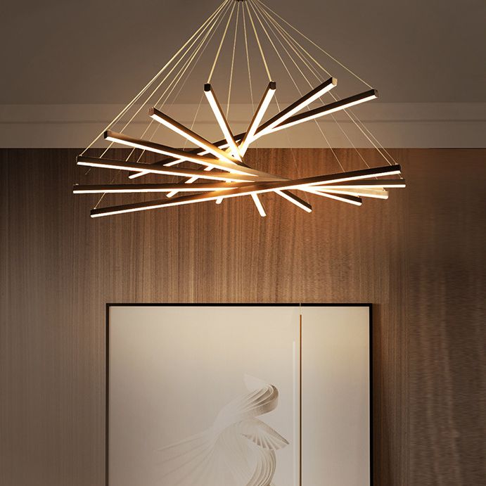 Arisha Minimalist Linear Metal Pendant Light, Living Room, Black - Neutralighting