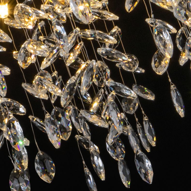 Kristy Contemporary Gold Glass Crystal Chandelier - Neutralighting