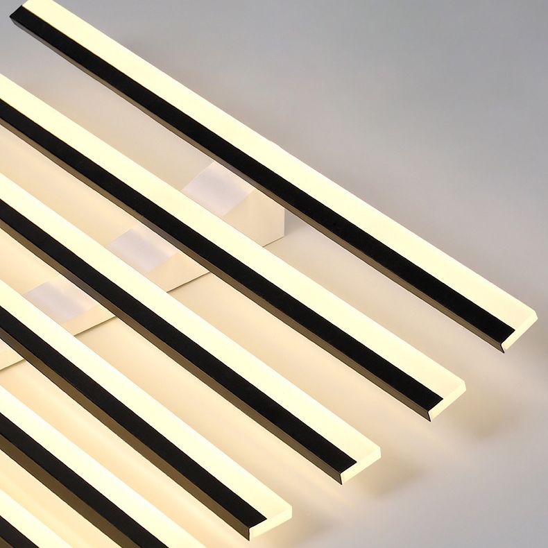 Arisha Flush Mount Ceiling Light Linear Modern,Wave  Black, Living Room