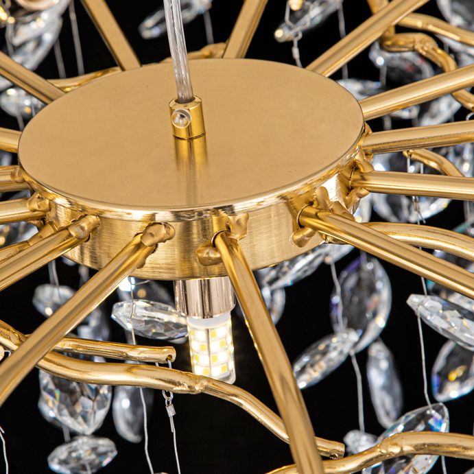 Kristy Contemporary Gold Glass Crystal Chandelier - Neutralighting
