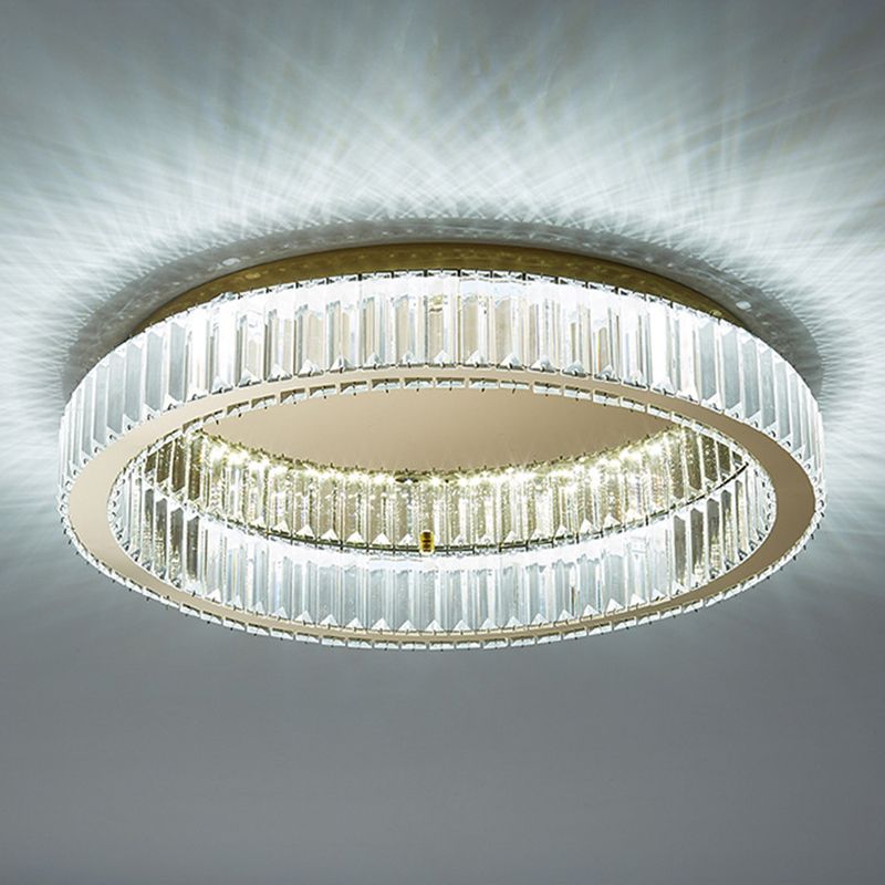 Kristy Modern Art Deco Circular Crystal Flush Mount Ceiling Light Gold - Neutralighting