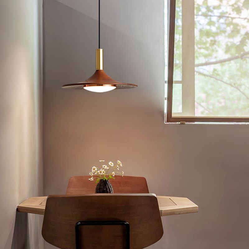 Arisha Rustic Cap-shaped Wooden Pendant Light, Natural Wood - Neutralighting