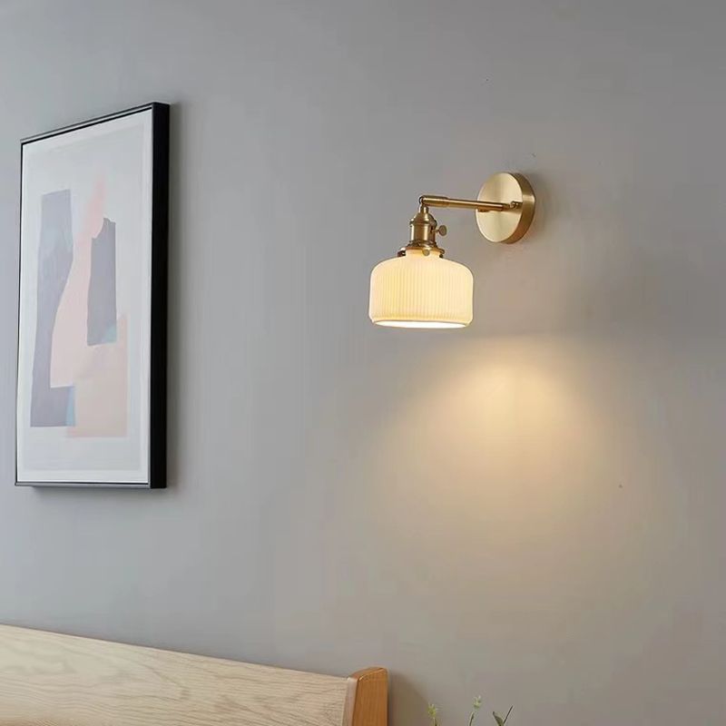 Arisha Vintage Column Ceramic Vanity Light, White, Bedroom - Neutralighting
