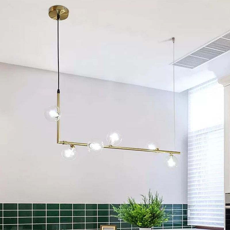 Valentina Minimalist Linear Pendant Light, Black & Gold, 6/8 Heads - Neutralighting