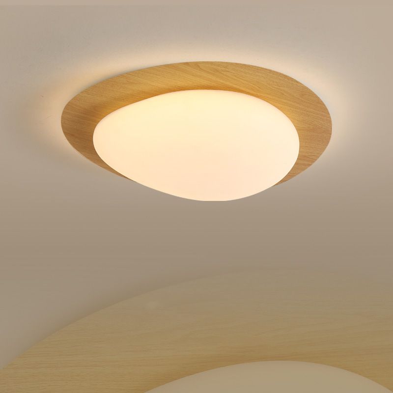 Arisha Flush Mount Ceiling Light Modern, Metal, Walnut/Natural - Neutralighting