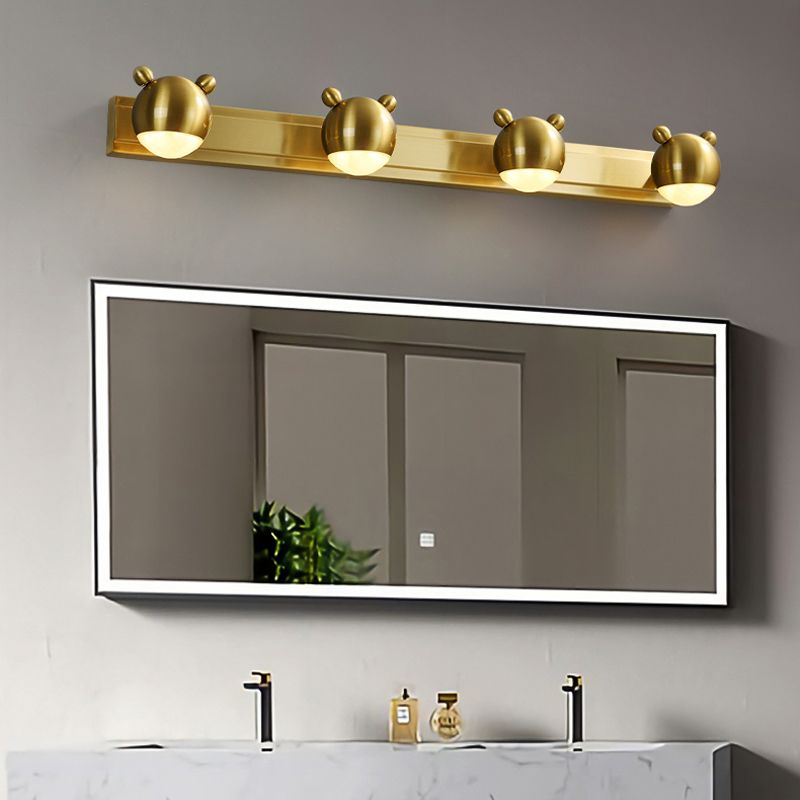 Arisha Modern Animal Globe Metal Vanity Wall Light, Gold, Bedroom - Neutralighting