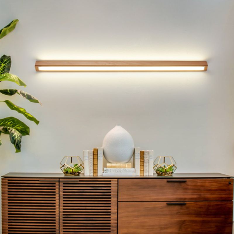 Muto Linear Mirror Wooden Front Vanity Wall Lamp - Neutralighting