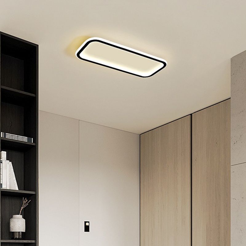 Arisha Minimalist Flush Mount Black Frame Rectangular Ceiling Light - Neutralighting