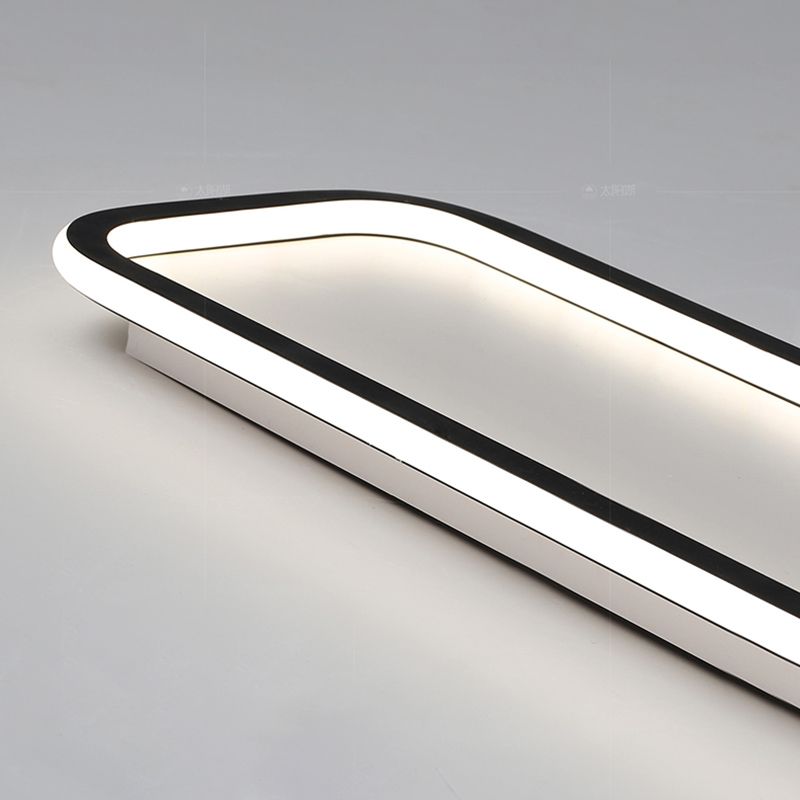 Arisha Minimalist Flush Mount Black Frame Rectangular Ceiling Light - Neutralighting