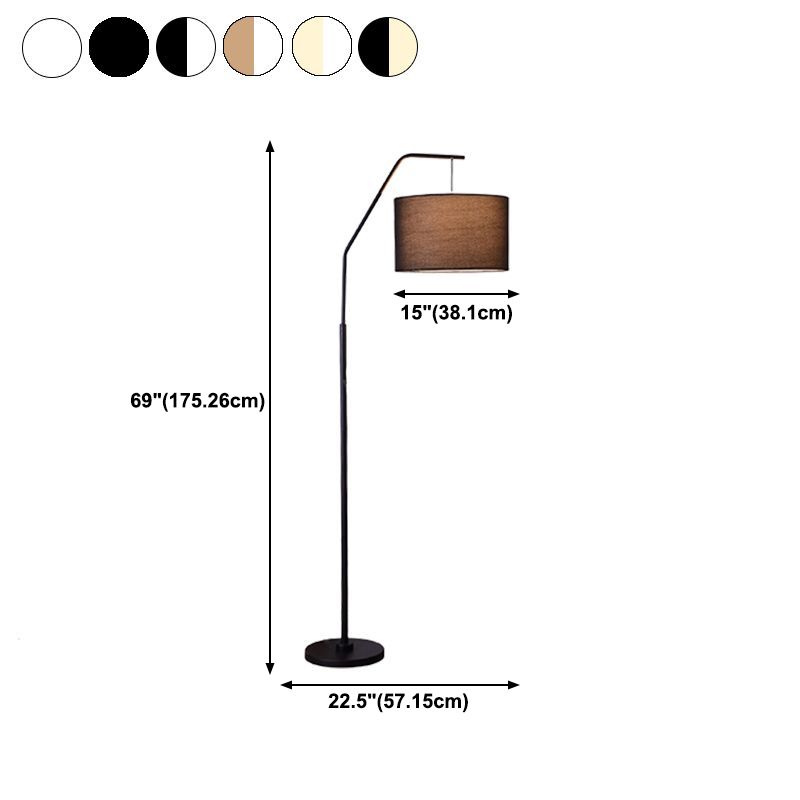 Eryn Cylinder Shape Floor Lamp, Over Arching Floor Lamp, Unique - Neutralighting