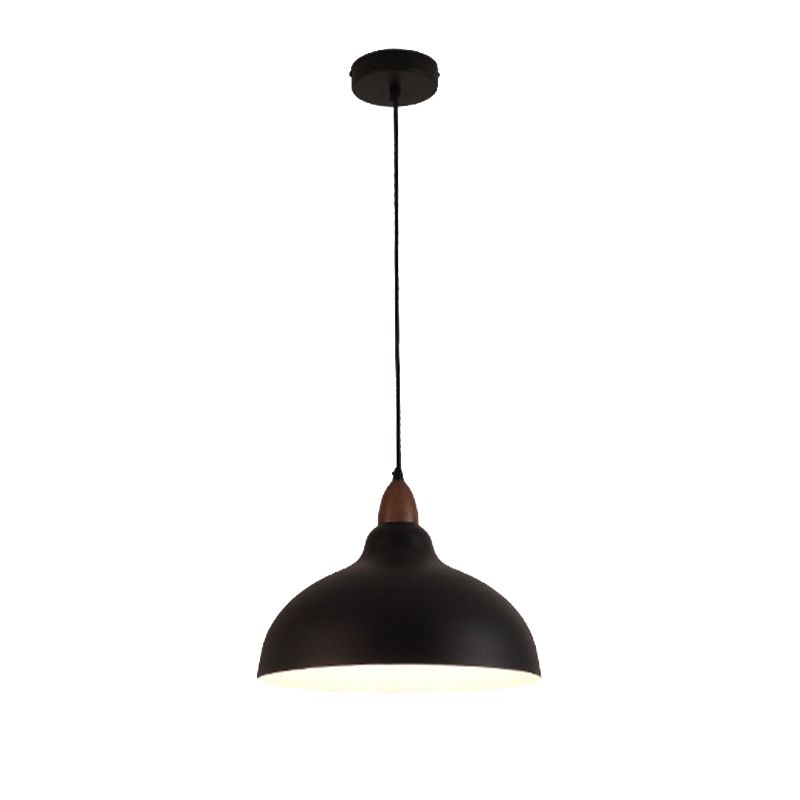 Valentina Modern Bowl-shaped Metal Pendant Light, Black/White - Neutralighting