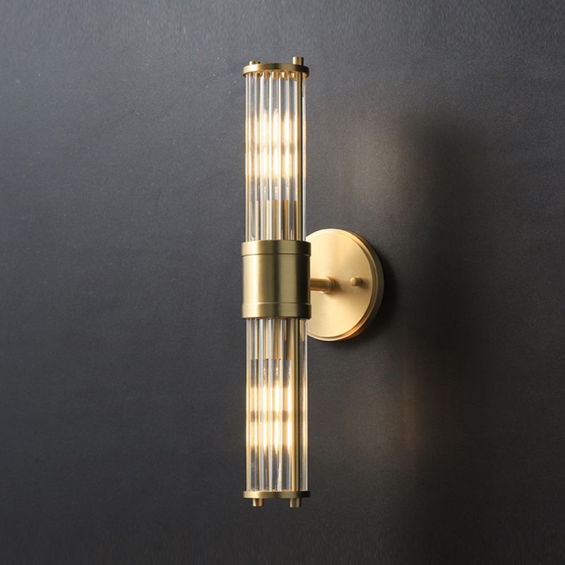 Kristy American Cylindrical Elegant Gold Glass/Metal Vanity Wall Lamp - Neutralighting