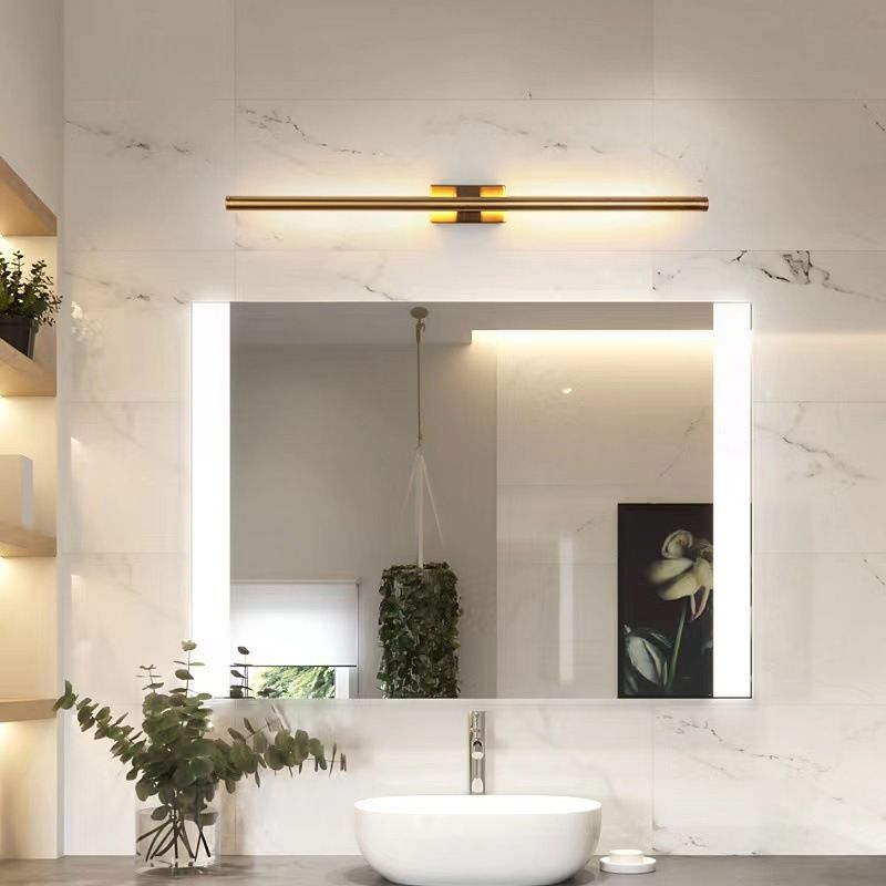 Arisha Modern Linear Metal&Acrylic Bedroom Wall Lamp, Black/Brass - Neutralighting
