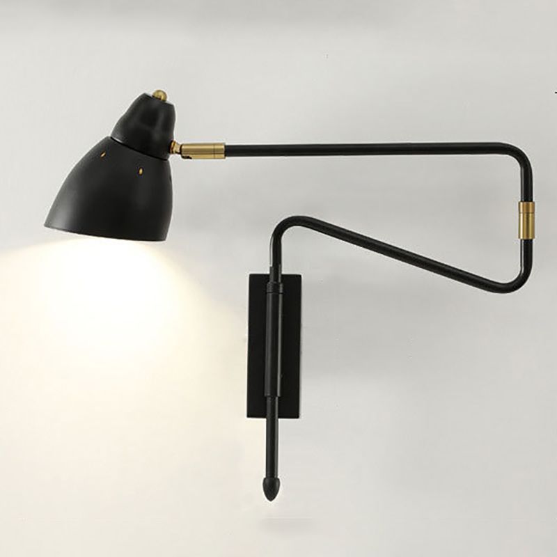 Aria Wall Lamp Modern, Metal Adjustable, Black/Gold, Study - Neutralighting