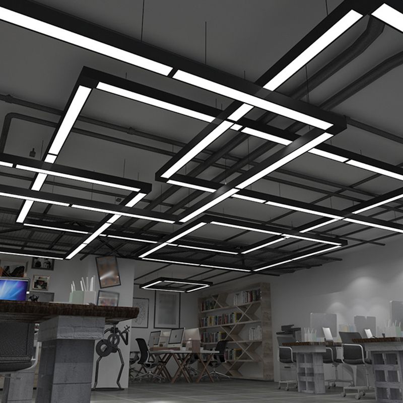Noar Minimalist Rectangular LED Black Pendant Light, Acrylic - Neutralighting