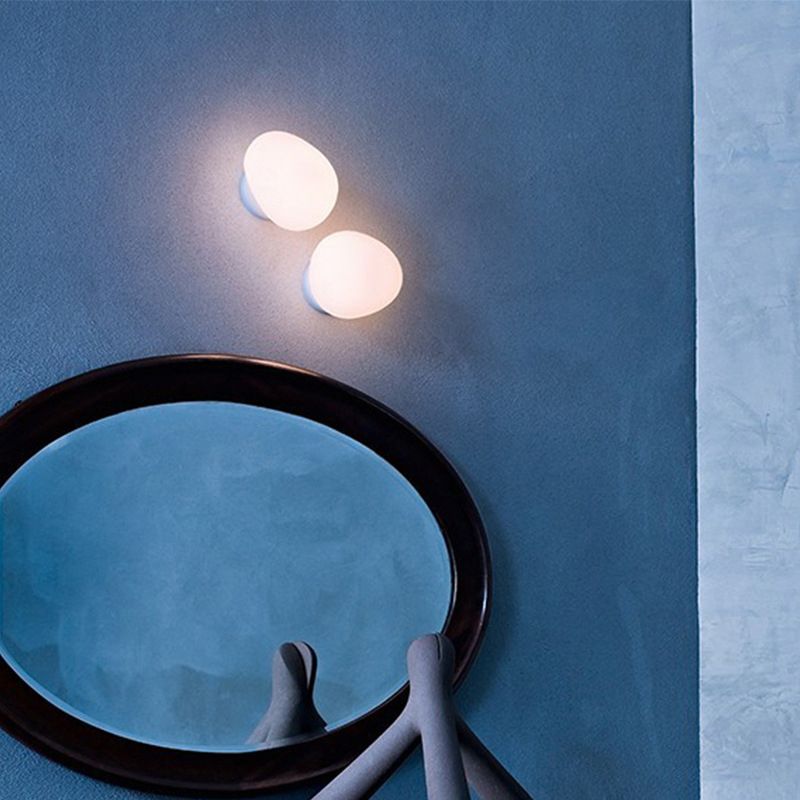 Valentina Design Geometric Glass Vanity Wall Light, White - Neutralighting