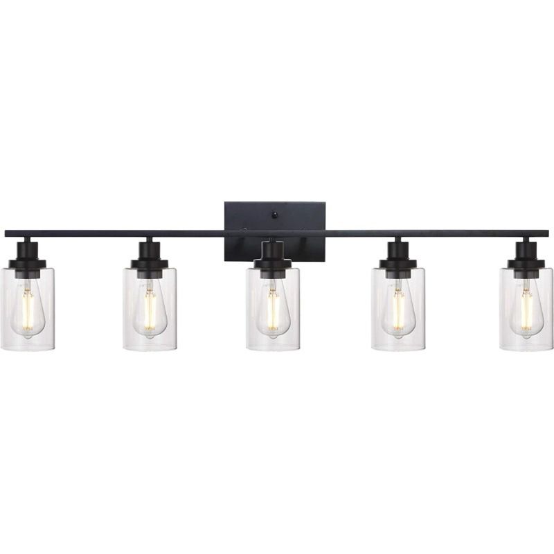 Silva Modern Mirror Front Black Vanity Wall Lamp, Metal/Glass - Neutralighting