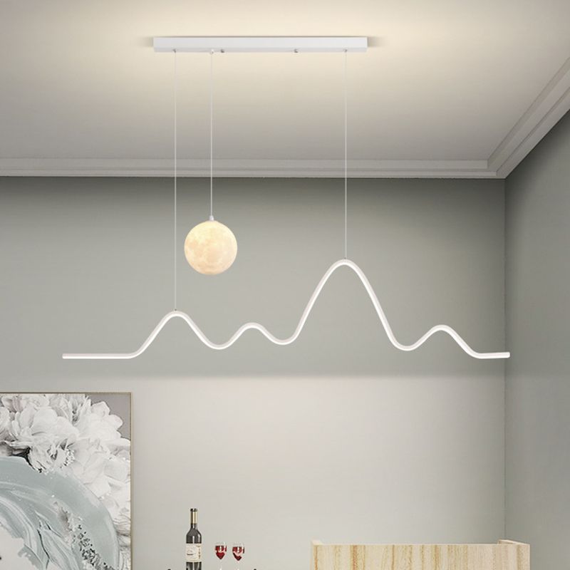 Arisha Minimalist Wavy Metal Pendant Light, Black/White/Gold - Neutralighting