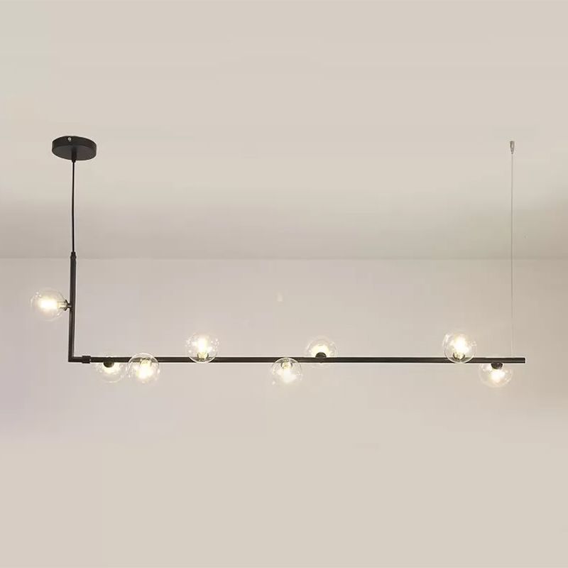 Valentina Minimalist Linear Pendant Light, Black & Gold, 6/8 Heads - Neutralighting